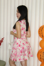 Amira Floral Mini Dress (Pink)