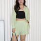Ava Blouse Shorts Two Piece Set (Green)