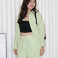 Ava Blouse Shorts Two Piece Set (Green)
