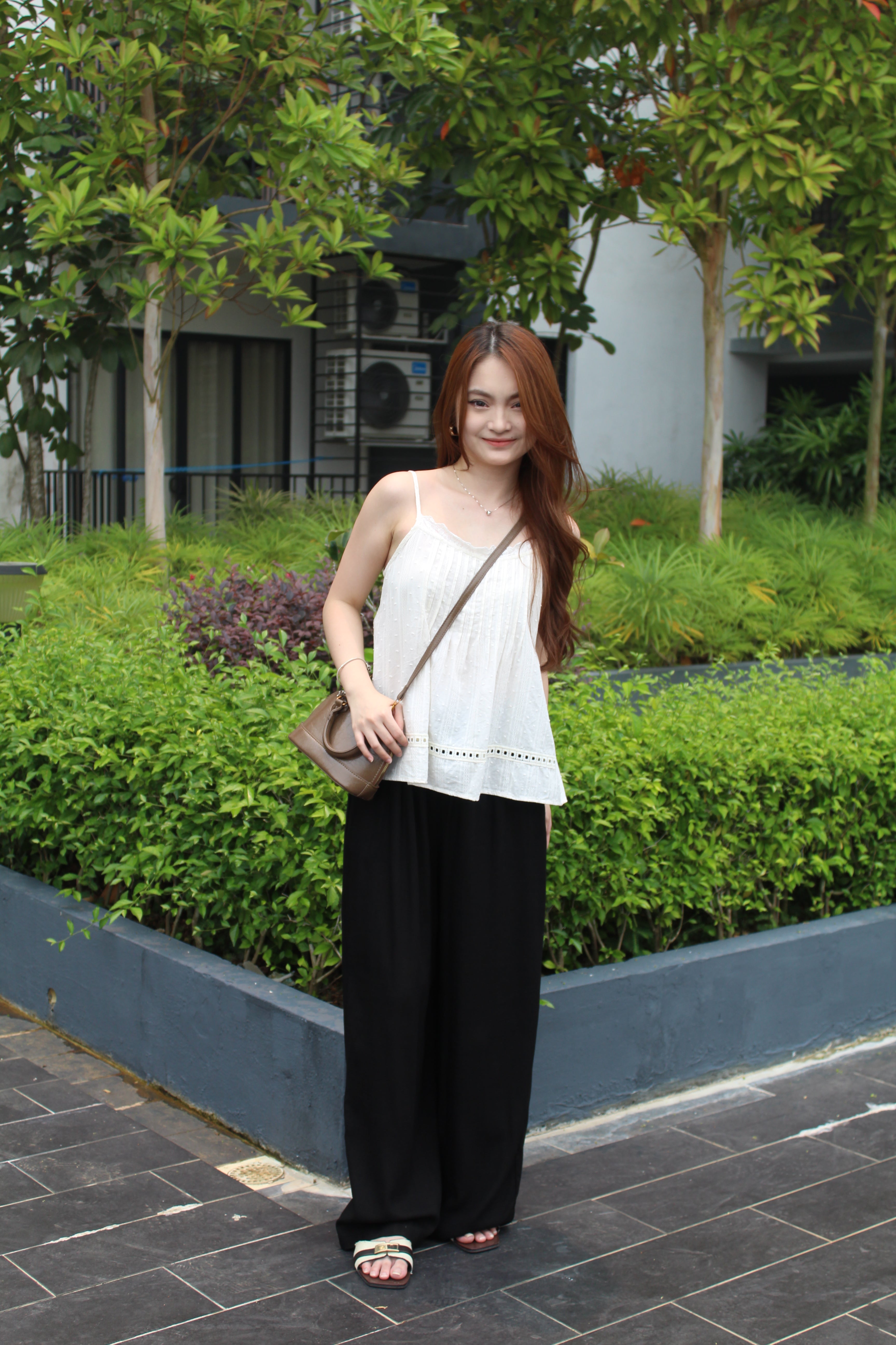 Dottie Textured Lace Flare Top (Cream)