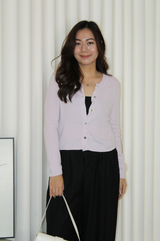 Shelly Knit Cardigan Top (Lilac)