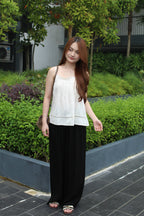 Dottie Textured Lace Flare Top (White)