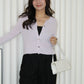 Shelly Knit Cardigan Top (Black)