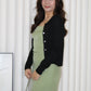 Shelly Knit Cardigan Top (Black)