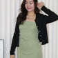 Shelly Knit Cardigan Top (Black)