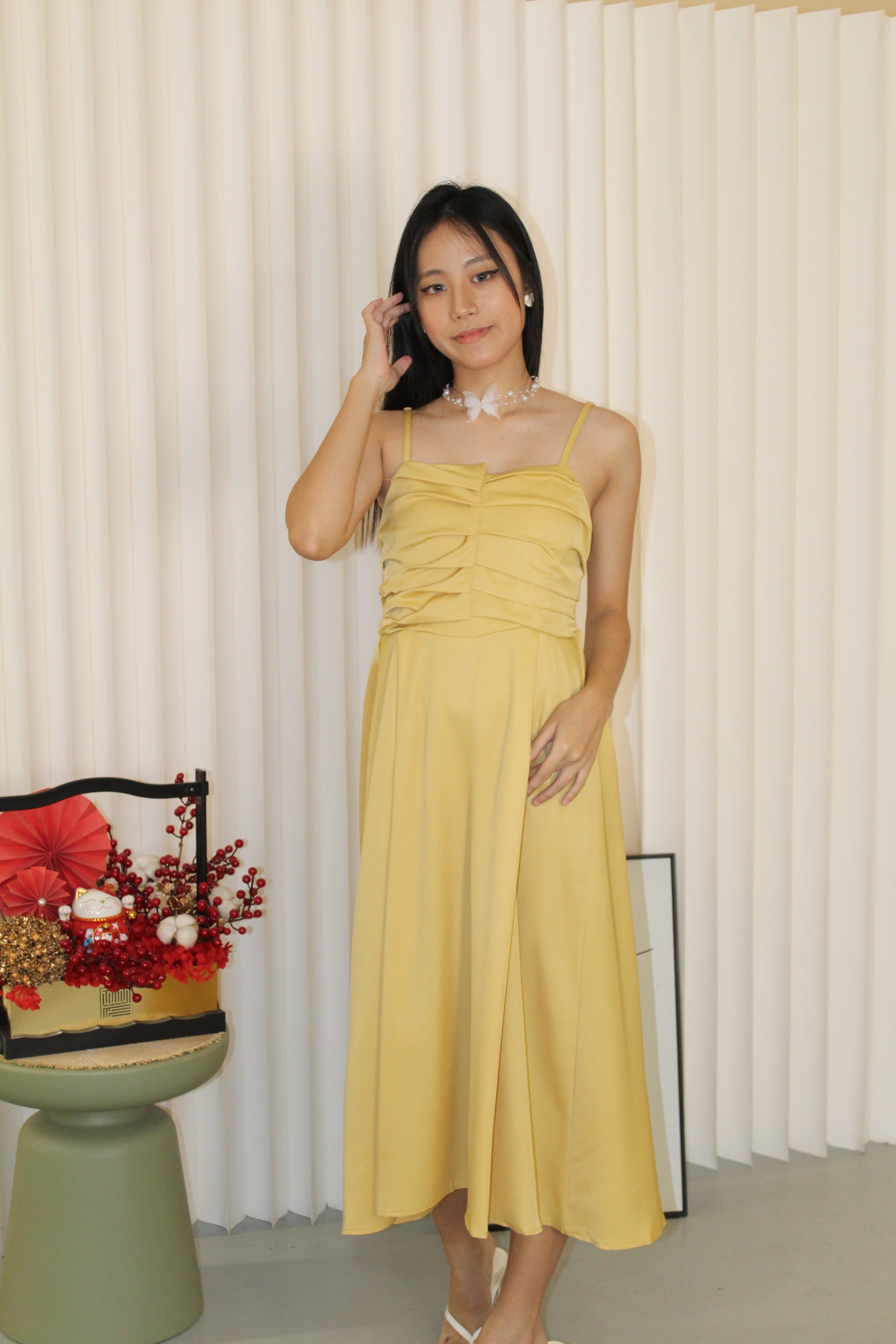 Abby Midi Dress (Yellow)