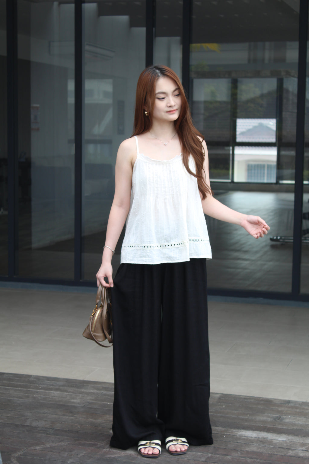 Shermaine Linen Elastic Pants (Black)