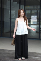 Shermaine Linen Elastic Pants (Black)