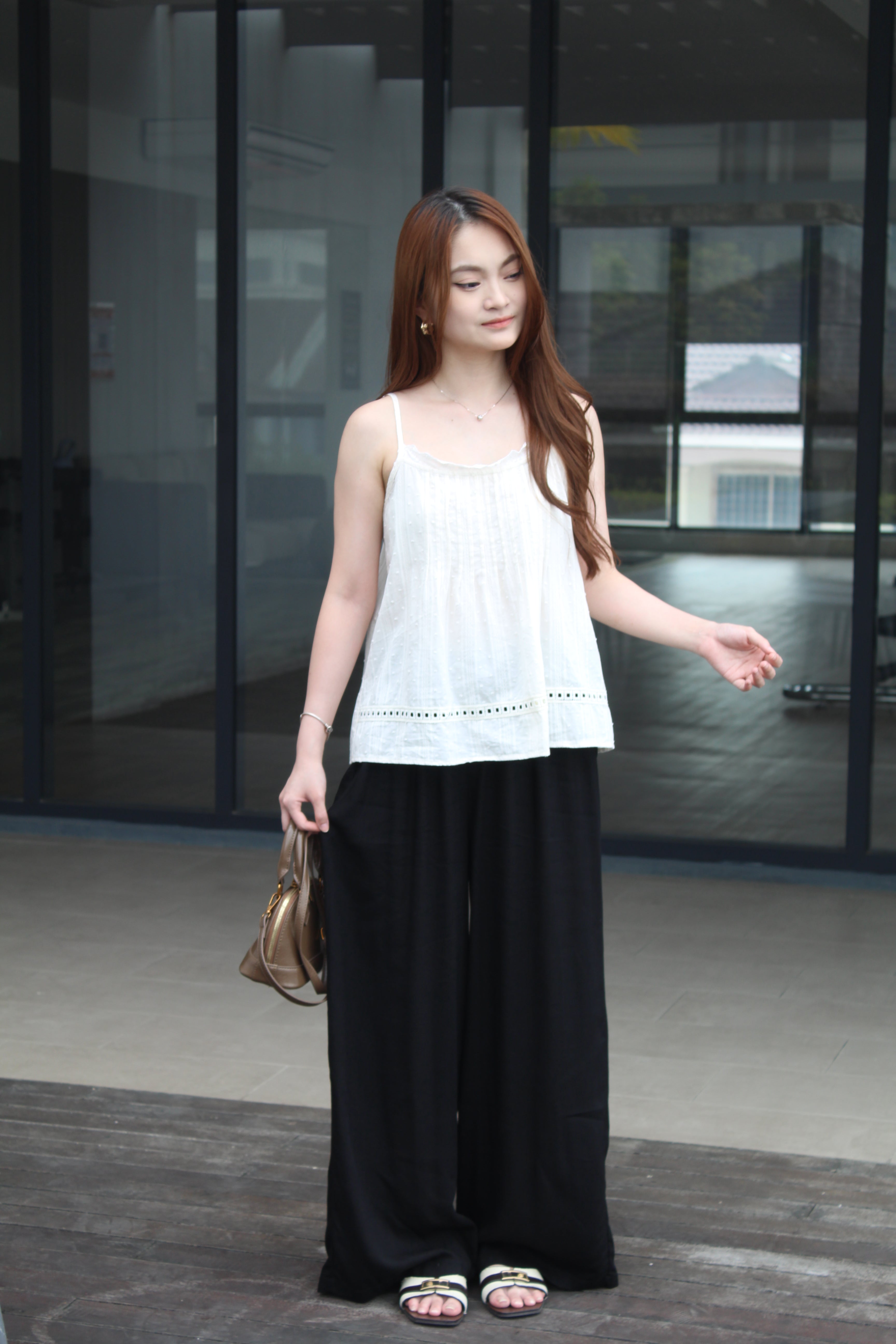 Shermaine Linen Elastic Pants (Black)