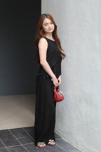 Shermaine Linen Elastic Pants (Black)