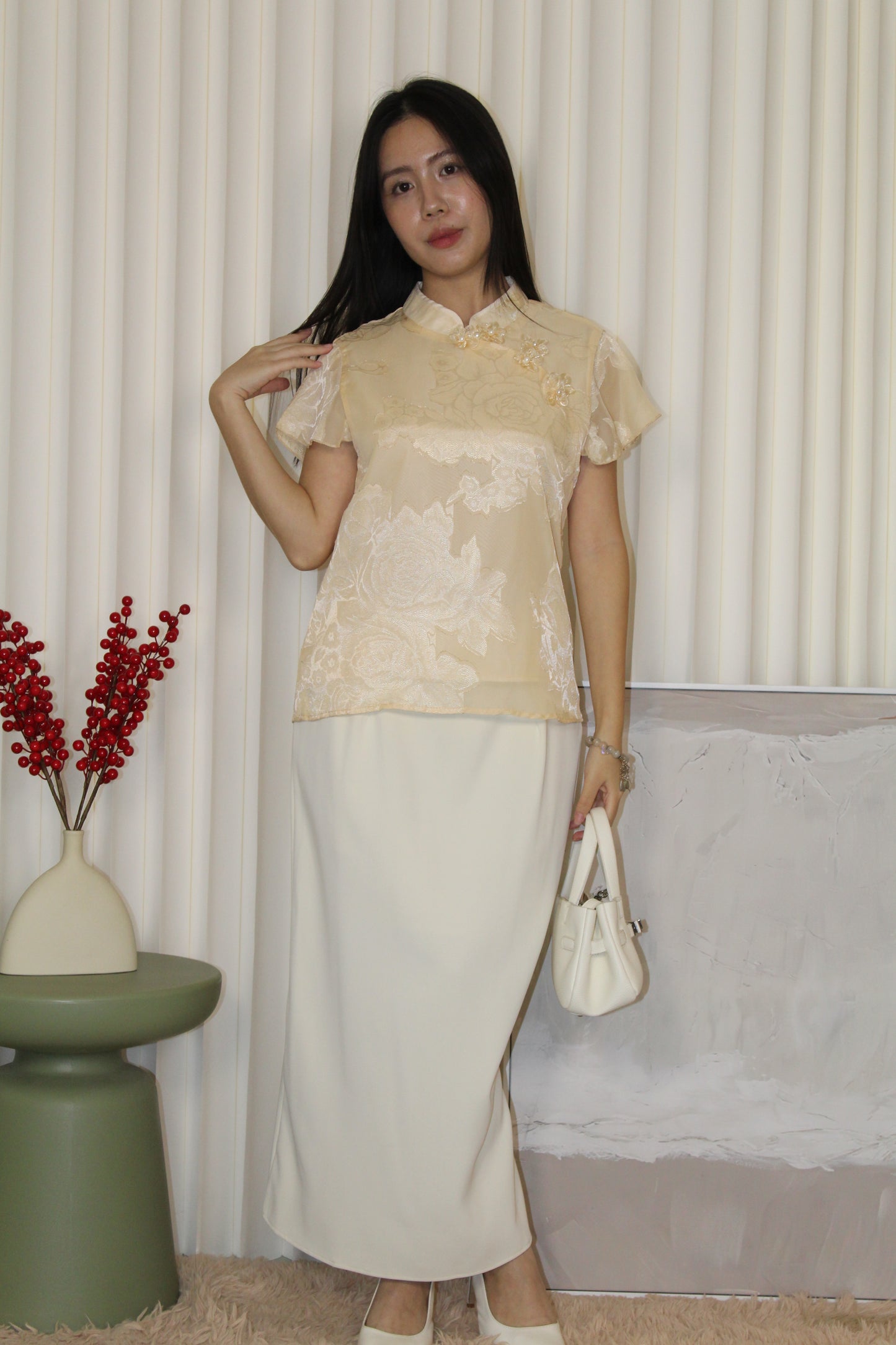 Charlie Blouse Top (Orange)