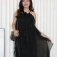 Yarra Ruffle Flare Dress (Black)