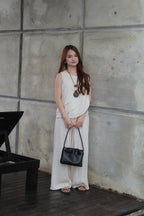 Shermaine Linen Elastic Pants (Black)