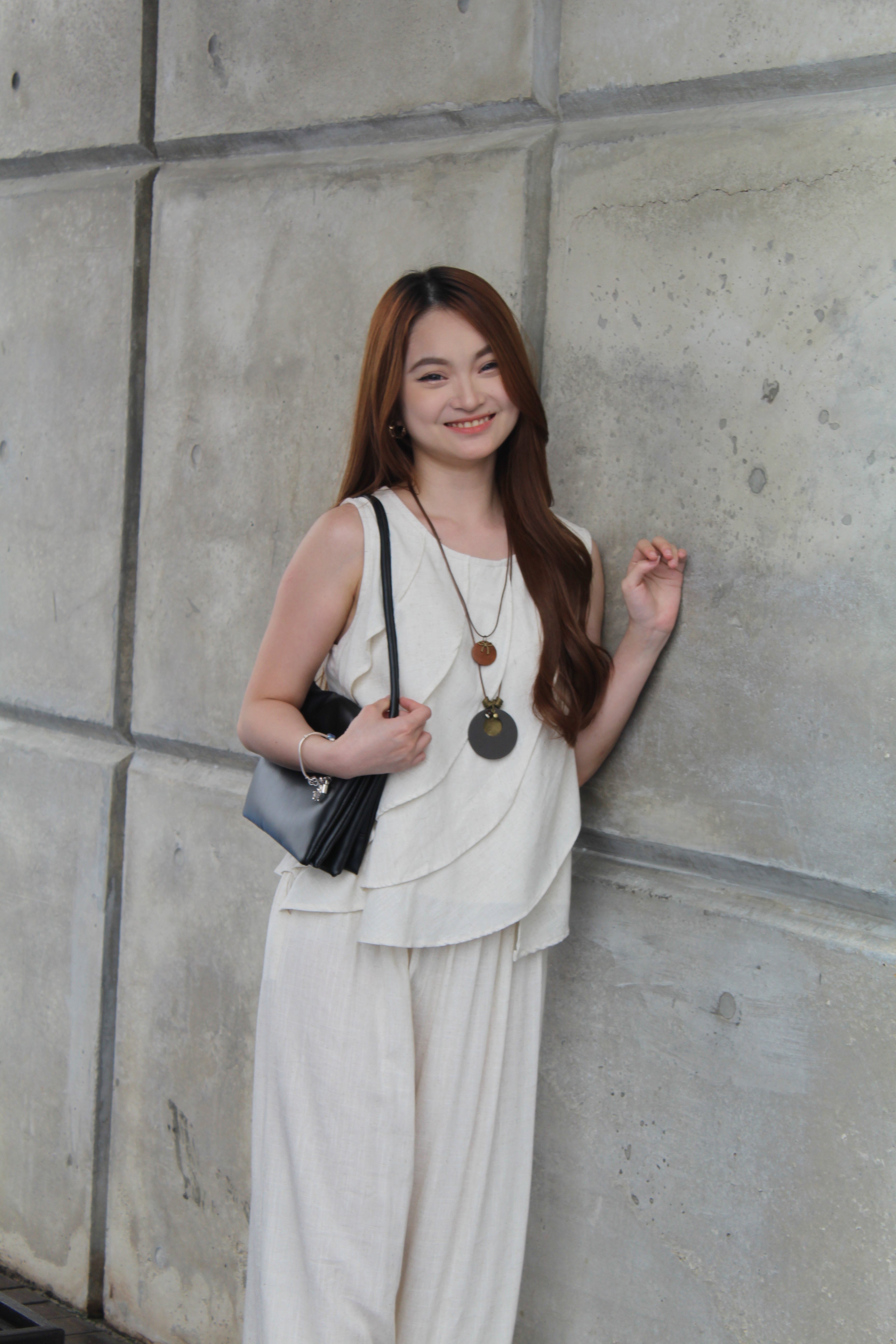 Shermaine Linen Ruffle Top (Cream)
