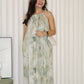 Giovanna Halter Midi Dress (Green)