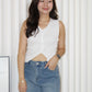 Anna Knit Vest Top (White)