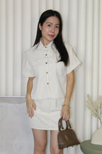 Mary Two Piece Skorts Set (Cream)