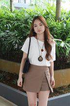 Barriss Slit High Waisted Skirt (Khaki)