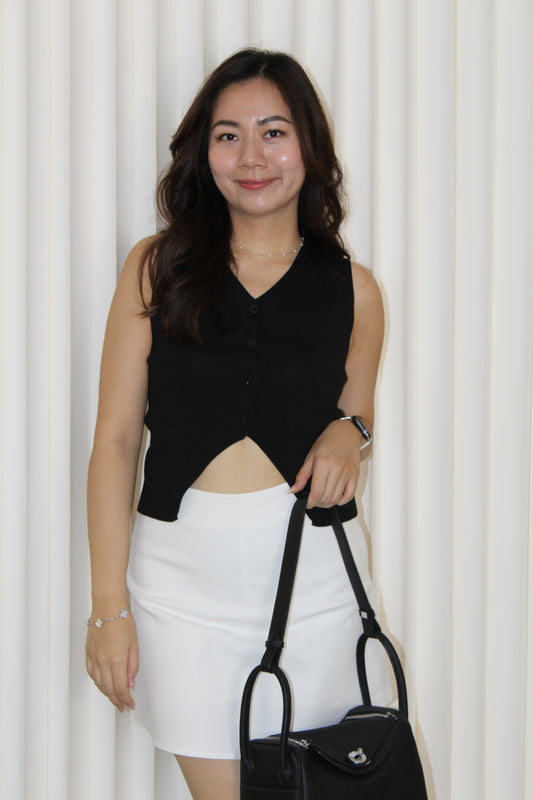 Anna Knit Vest Top (Black)