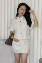 Mary Two Piece Skorts Set (Cream)