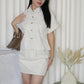Mary Two Piece Skorts Set (Cream)