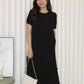 Hallie Straight Midi Dress (Black)