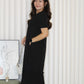 Hallie Straight Midi Dress (Black)