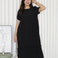 Hallie Straight Midi Dress (Black)