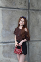 Karina Off Shoulder Cotton Top (White)