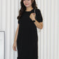 Hallie Straight Midi Dress (Black)