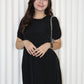 Hallie Straight Midi Dress (Black)