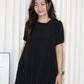 Hallie Straight Midi Dress (Black)