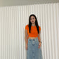 Palma Ruched Crop Top (Orange)