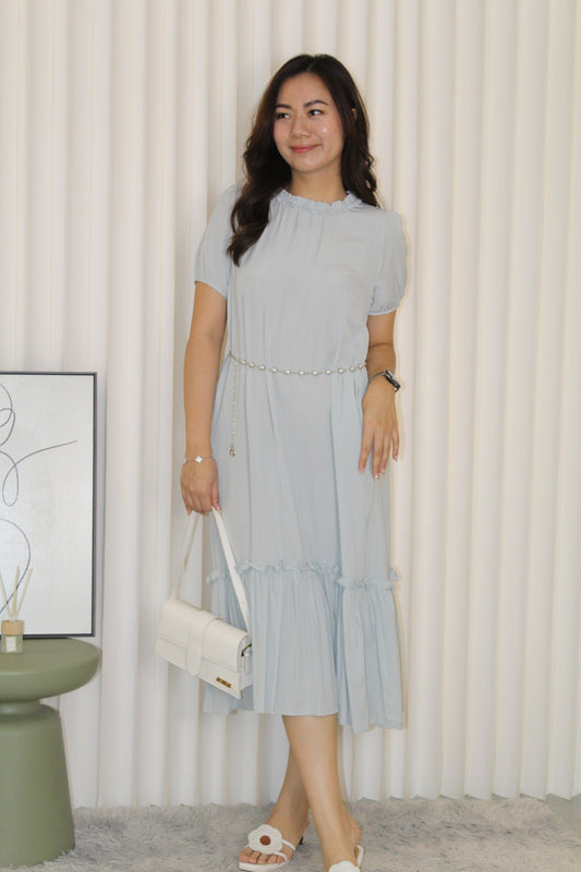 Hallie Straight Midi Dress (Blue)