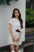 Judith Textured Casual Shorts (Cream)