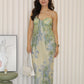 Madeleine Floral Ruffle Dress (Green)