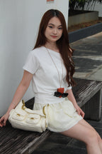 Judith Textured Casual Shorts (Grey)