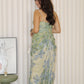 Madeleine Floral Ruffle Dress (Green)