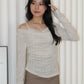 Felicia Lace Long Sleeve Top (Khaki)
