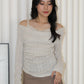 Felicia Lace Long Sleeve Top (Khaki)