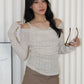 Felicia Lace Long Sleeve Top (Khaki)