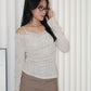 Felicia Lace Long Sleeve Top (Khaki)