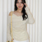 Felicia Lace Long Sleeve Top (Khaki)