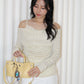 Felicia Lace Long Sleeve Top (Khaki)