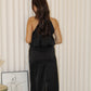 Yuna Satin Midi Skirt (Black)