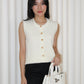 Elisha Vest Knit Top (Cream)