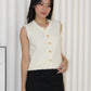 Elisha Vest Knit Top (Cream)