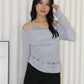 Felicia Lace Long Sleeve Top (Khaki)