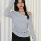 Felicia Lace Long Sleeve Top (Khaki)