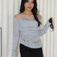 Felicia Lace Long Sleeve Top (Khaki)